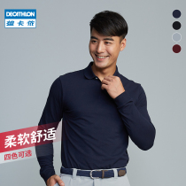 Decathlon polo long-sleeved polo shirt Mens T-shirt Mens lapel loose Paul plus size mens autumn and winter MSTP