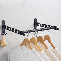 Punch-free drying rack wall-mounted balcony indoor invisible clothes folding telescopic pole small apartment side 1001z