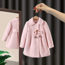 Girl child Son Coat Autumn Winter Clothing 2021 New Baby Medium Long Thickened Water Mink Fur Coats Children Foreign Air
