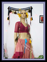 Belly dance net gauze Taiwans new bay water gauze V-neck backless 7-point sleeve top brand C91