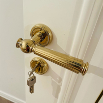  Yibili American golden door lock Light luxury indoor Nordic French door lock Bedroom handle magnetic mute door lock