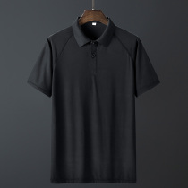 Ice silk quick-drying short sleeve mesh breathable mens fat plus size lapel polo shirt Fat guy half sleeve loose T-shirt