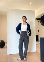 remerci little boy yuppie loose cone paper bag high waisted wide leg slacks mop suit grandma pants