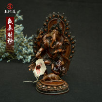 Upward Road elephant nose Fortune statue of wealth ornaments Indian elephant God Buddha statue Nepal handmade pure copper copper copper Tibetan tantric