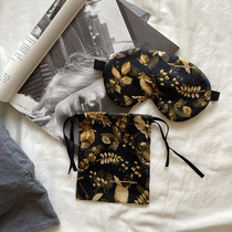 Double-sided silk self-retention bi into the pursuit of quality big-name silk eye mask set neutral ear wear