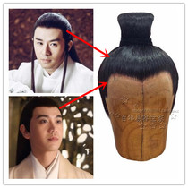  Hanfu wig real hair mens long hair custom-made Hanfu costume wig costume mens wig hand hook half top