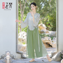 Classical Dance Suit Woman Flutter China Wind Suit Classical Dance Short Yarn Clothes Body Rhyme New Female Spring Summer Practice Service