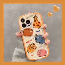 For Apple 12 mobile phone case iphone13promax personality creative xr new cute 7p 8plus net red 11 mobile phone case cartoon animal bracket xsmax full
