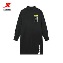 XTEP womens 2021 spring new long small turtleneck sports dress pullover sweater official flagship store