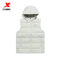 Xtep down vest womens 2021 autumn and winter new warm womens cotton padded sports top casual hooded jacket