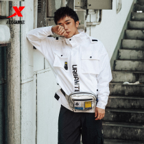 Special step coat mens hooded trench coat sportswear Spring and Autumn New loose top Multi pocket tooling jacket mens