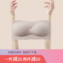 Strapless underwear small chest gathered non-slip bandeau one-piece anti-light chest invisible beauty back bra summer thin section