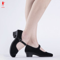 Red dance shoes 1006 folk dance shoes grade black cloth shoes mother shoes practice shoes square dance shoes