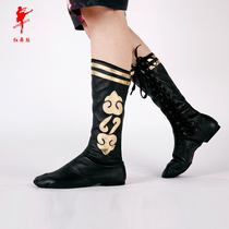  Red dance shoes Dance shoes female Mongolian dance boots dance practice shoes Male Tibetan stage performance shoes 1035