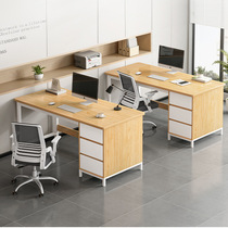 Desk simple modern double face-to-face staff office computer desk with drawer table and chair combination desktop