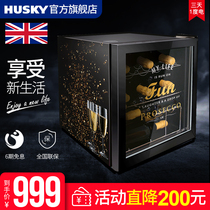 UK HUSKY glass door small refrigerator Red wine champagne cabinet Commercial household refrigerator showcase single door refrigerator