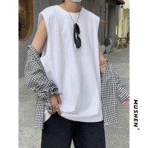 Sleeveless T-shirt men summer students wear Tide brand ins sports waistcoat loose versatile solid color vest tide tide