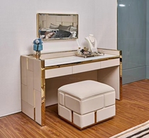 American light and luxurious bedroom dressers Fancy Rock Plate Modern Drawers of drawers Stainless Steel Mesh Red Makeup Dressers