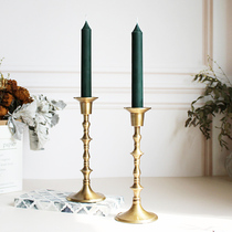 Nordic American imported hot selling brass bamboo candle holder desktop ornaments decoration hotel model room soft