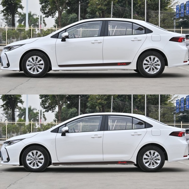Suitable for Toyotas 19 Corolla car stickers modified door side skirt stickers Lei Ling special personality decoration pull flowers