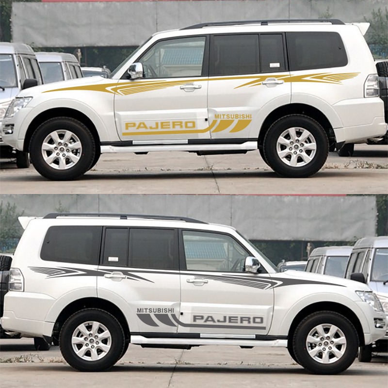 Mitsubishi Pajero modified car sticker PAJERO sticker v73 v93 v97 personality waist line color strips pull flowers