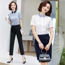 High-end professional suit Summer goddess fan formal short-sleeved fashion temperament civil servant interview work suit set skirt thin