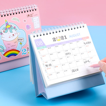 2021 calendar desk calendar custom small fresh creative cartoon desktop ornaments Cute note plan This calendar