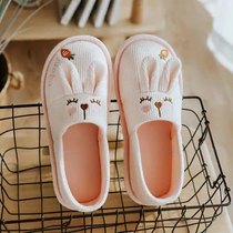 Moon Shoes Summer Thin style Cute Postpartum Bag Heel Soft Bottom Non-slip Cotton Slippers Women Spring Autumn Season Big Code Breathable Home Shoes