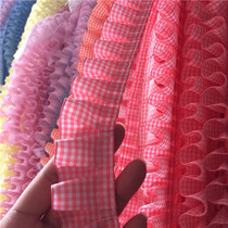 High quality plaid pleated pillow sofa curtains Pet doll skirt three-dimensional ruffle edge to do clothes lace accessories