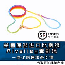 Dog walking rope p chain American imported ALVALLEY nylon single ring traction race grade integrated rope explosion-proof training