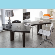 Nordic light luxury modern desk special-shaped solid wood desk computer desk simple boss desk designer Workbench