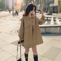 Windcoat coat woman in the long - range 2023 new small - style A - word design to install Han wind