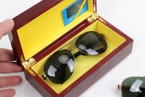 Pilot 7515 Red Wood Case Partial Mirror Anti-Ultraviolet Mesh Red Sunglasses Day And Night Dual-use Oval Sunglasses