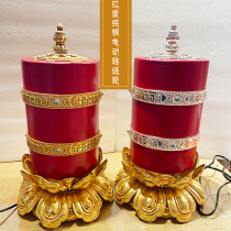 The new product is 3.3 million times Guanyin Xinma scripture teaching gold silver red leather pure copper electric prayer wheel