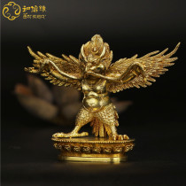 Hui Bao 4 Inches Large Peng Jin Winged Birds Small Buddha Statue Pure Bronze Mizong Protective Method Bronze Statue of the Bodyguard Pendulum in the Carry-on Body