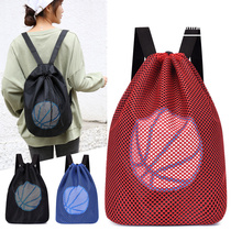 Blue ball backpack basketball training bag basketball bag net bag student fitness backpack sports bag football bag shoe bag