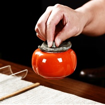 Ceramic Persimmon tea jar wedding candy jar everything is happy candy box company activity gift LOGO customization