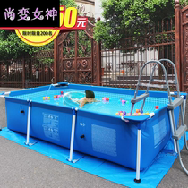 Childrens swimming pool household large outdoor bracket swimming pool adult oversized padded folding pet pool fish pond