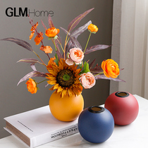 Morandi Vases High Simulation Flowers Fake Flowers Livingroom Tea Table Flowers Furnishing Home Indoor Upscale Floral Art Pendulum