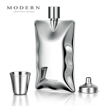 German MODERN pocket hip stainless steel wine glass portable creative portable wine set metal gift for men
