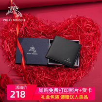 British Paolo Mens Wallet Genuine Leather Luxury Brands Short Money Clips Multiple screens leather clip Birthday Gifts Gift to boyfriend