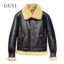 U.S. Air Force World War II Patton thickened b3 fur mens short flight jacket short mens leather leather jacket