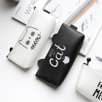 Korean stationery cat pen bag boat type pectin pen bag student pencil box storage bag stationery bag box cute cute