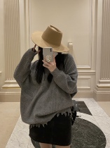 Xzz Charmingl Great Full Fleece Two-color Sweater Womens Clothing Design Sensation Niche Fashion Foreign Air Blouse