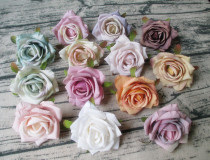 2020 European-style wrinkled cloth rose simulation fake flower head DIY wrist wreath headwear living room flower wall decoration material