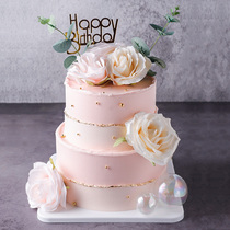 Double-layer flower flower cake model simulation 2020 new net celebrity plastic fake cake sample t1440