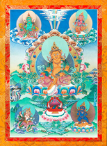 Portrait of Buddha and Bodhisattva Huang Cao Shen photo paper plastic seal Pure hand-painted Tibetan Buddhism five surnames God of Wealth Thangca painting T15