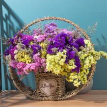 Straw wintered rattan garden creative flower pot flower arrangement basket green plant multi-meat Green rose woven wall hanging portable basket