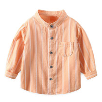 Boy Striped Shirt Pure Cotton Spring Autumn Season New Children Standout Collar Long Sleeve Shirt Baby Casual Fit 9832