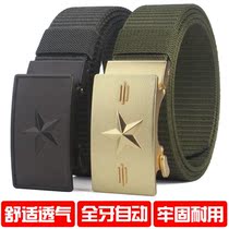Bayi Automatic Buckle Belt Mens Army Fan Inner Belt Pin Buckle Trouser Belt Pentagram Gift Box Casual